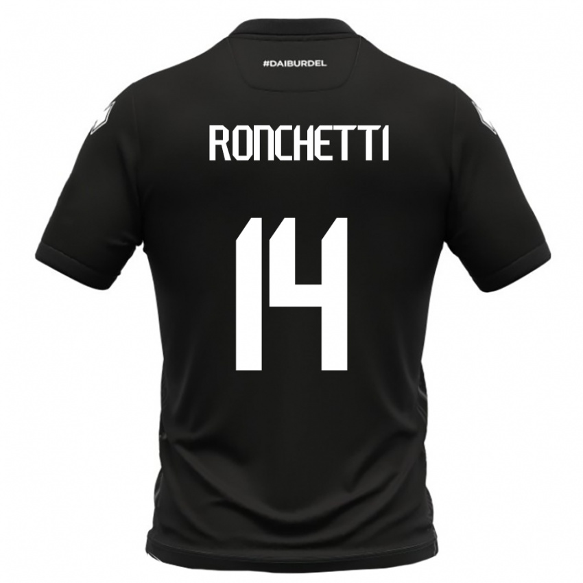 ילדים פיליפו רונסי #14 שחור לבן הרחק ג'רזי 2025/26 חולצה קצרה
