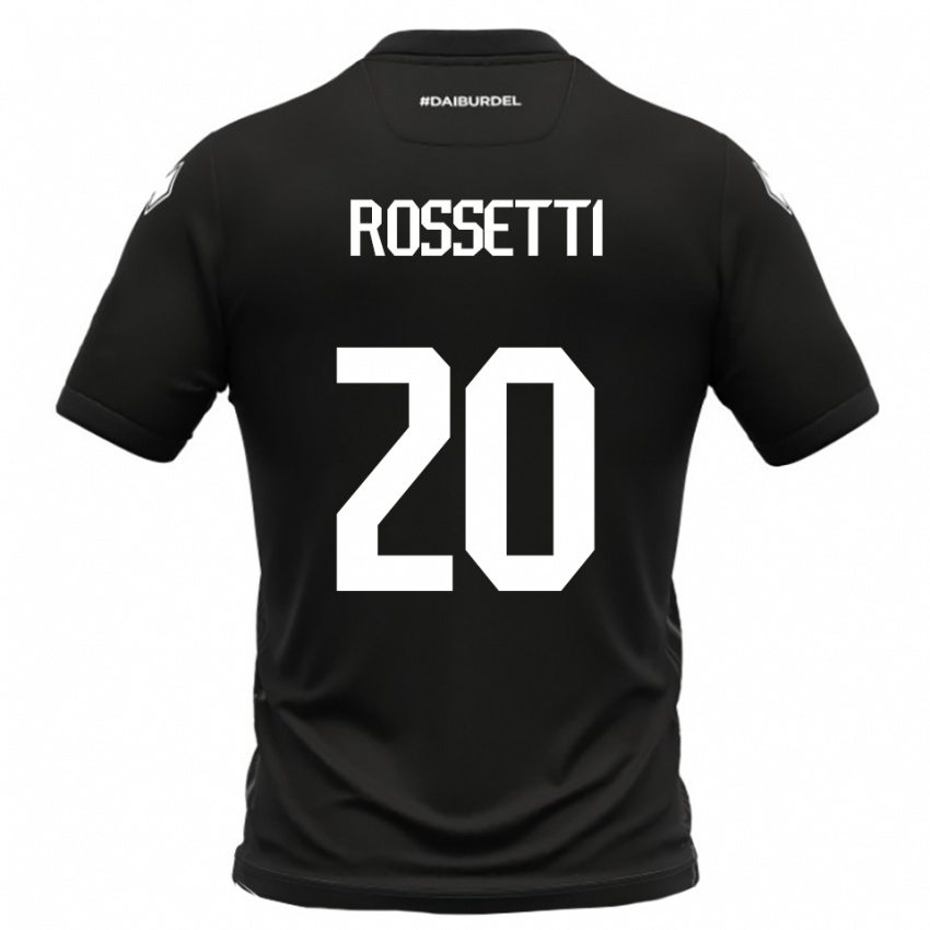 ילדים Maurizio Rossetti #20 שחור לבן הרחק ג'רזי 2025/26 חולצה קצרה