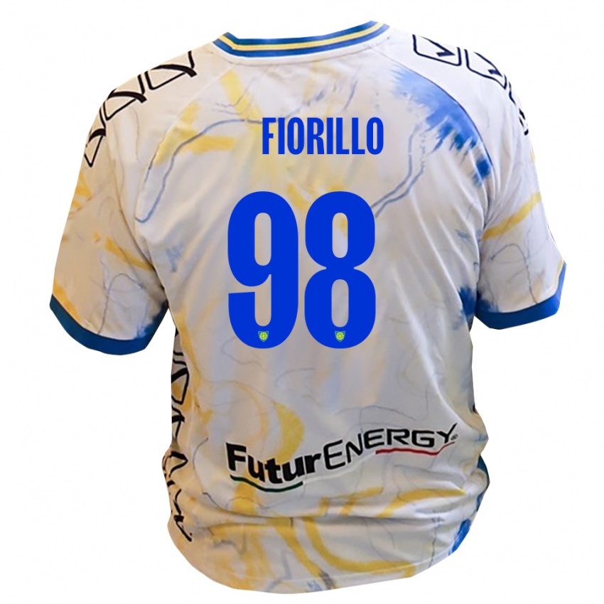ילדים וינצ'נצו פיורילו #98 לבן צהוב כחול הרחק ג'רזי 2025/26 חולצה קצרה