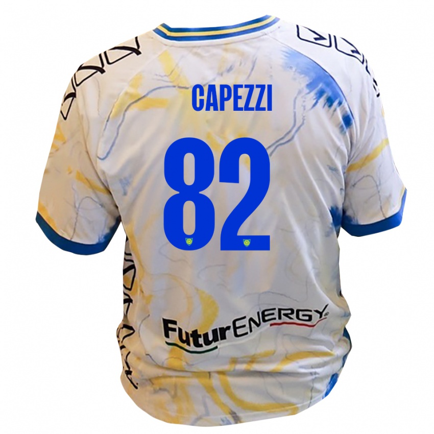 ילדים לאונרדו קאפצי #82 לבן צהוב כחול הרחק ג'רזי 2025/26 חולצה קצרה
