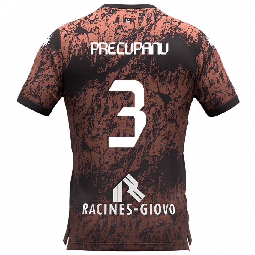 ילדים סטפנו פרקופאנו #3 חום שחור הרחק ג'רזי 2025/26 חולצה קצרה