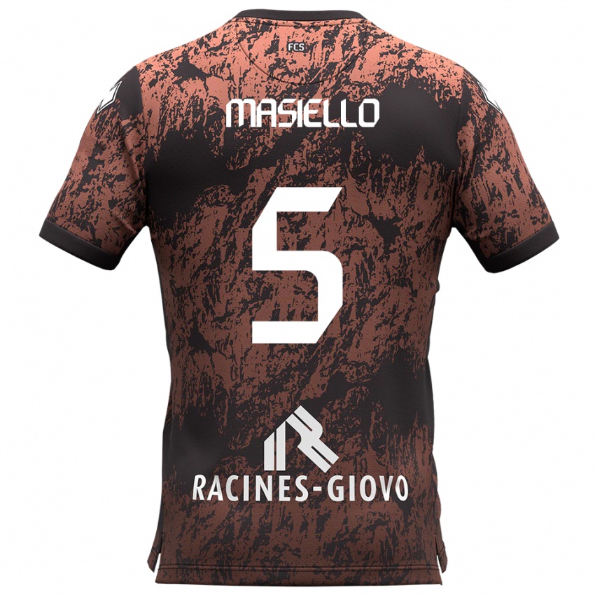 ילדים אנדראה מסיאלו #5 חום שחור הרחק ג'רזי 2025/26 חולצה קצרה