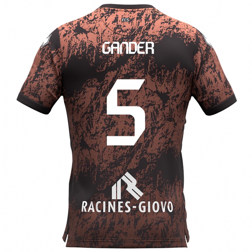 ילדים Alexander Gander #5 חום שחור הרחק ג'רזי 2025/26 חולצה קצרה