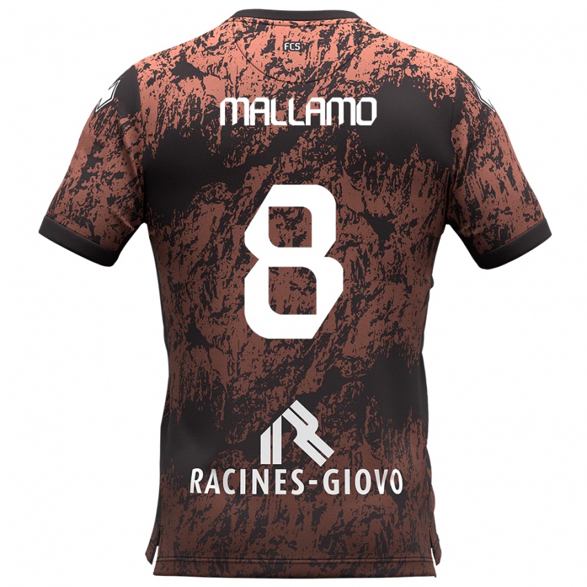 ילדים אלסנדרו מאלאמו #8 חום שחור הרחק ג'רזי 2025/26 חולצה קצרה