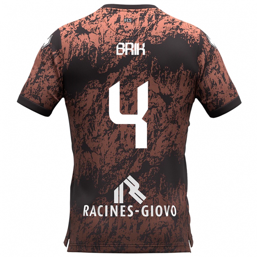 ילדים דיראר בריק #4 חום שחור הרחק ג'רזי 2025/26 חולצה קצרה