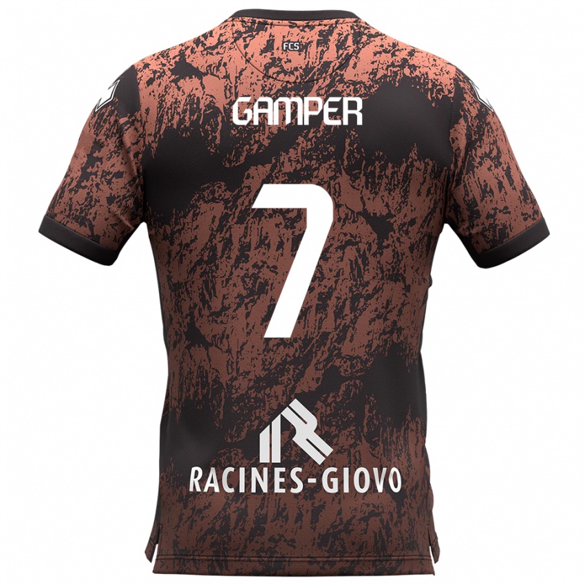 ילדים Hannes Gamper #7 חום שחור הרחק ג'רזי 2025/26 חולצה קצרה