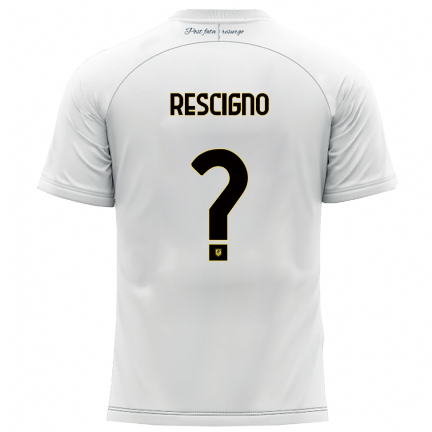 ילדים Carlo Rescigno #0 לבן צהוב הרחק ג'רזי 2025/26 חולצה קצרה