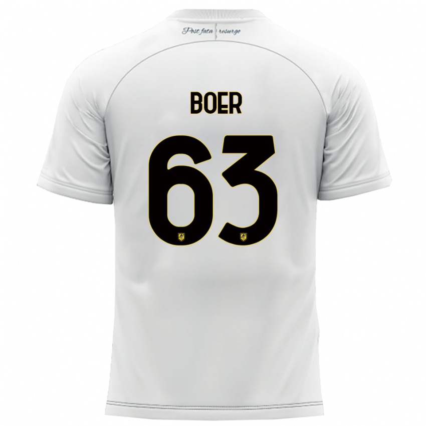 ילדים פייטרו בור #63 לבן צהוב הרחק ג'רזי 2025/26 חולצה קצרה