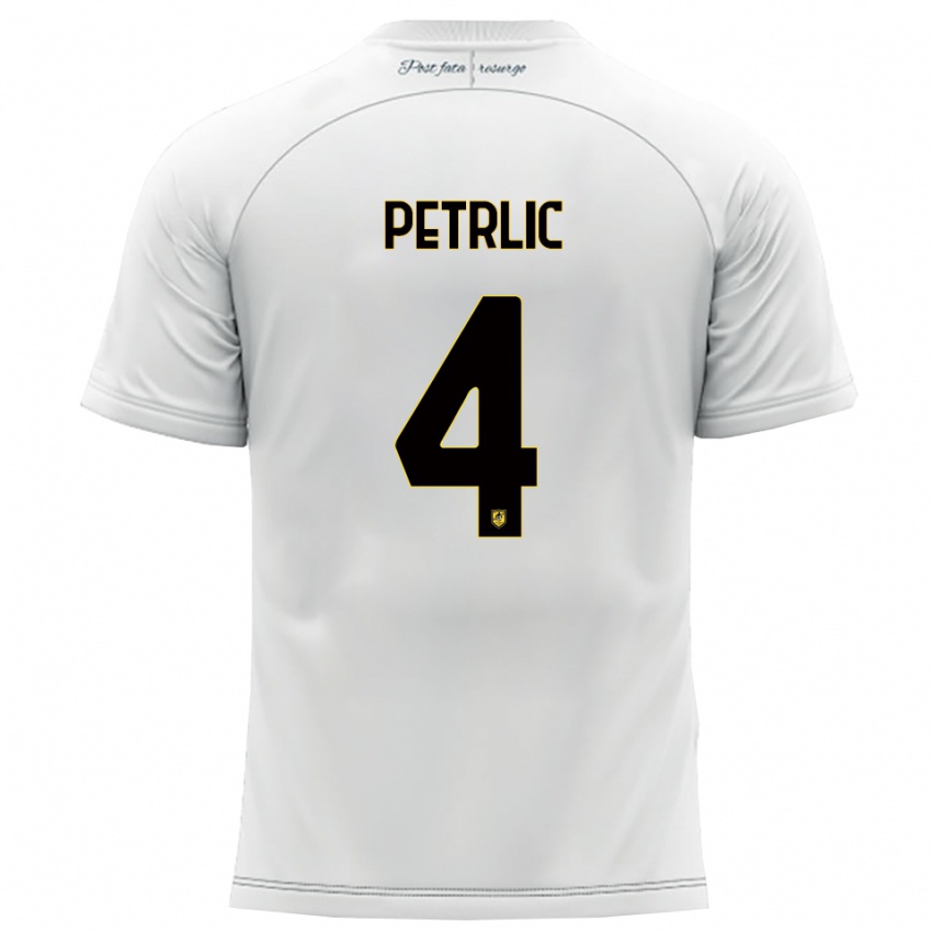 ילדים וינצ׳נסו פטרליק #4 לבן צהוב הרחק ג'רזי 2025/26 חולצה קצרה