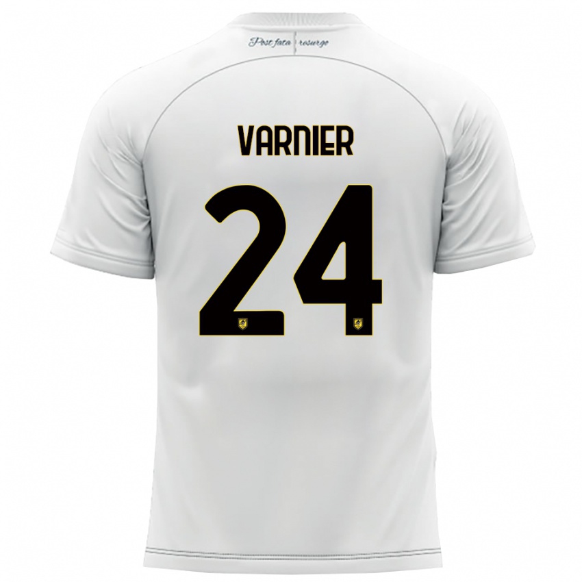 ילדים מרקו ורניאר #24 לבן צהוב הרחק ג'רזי 2025/26 חולצה קצרה