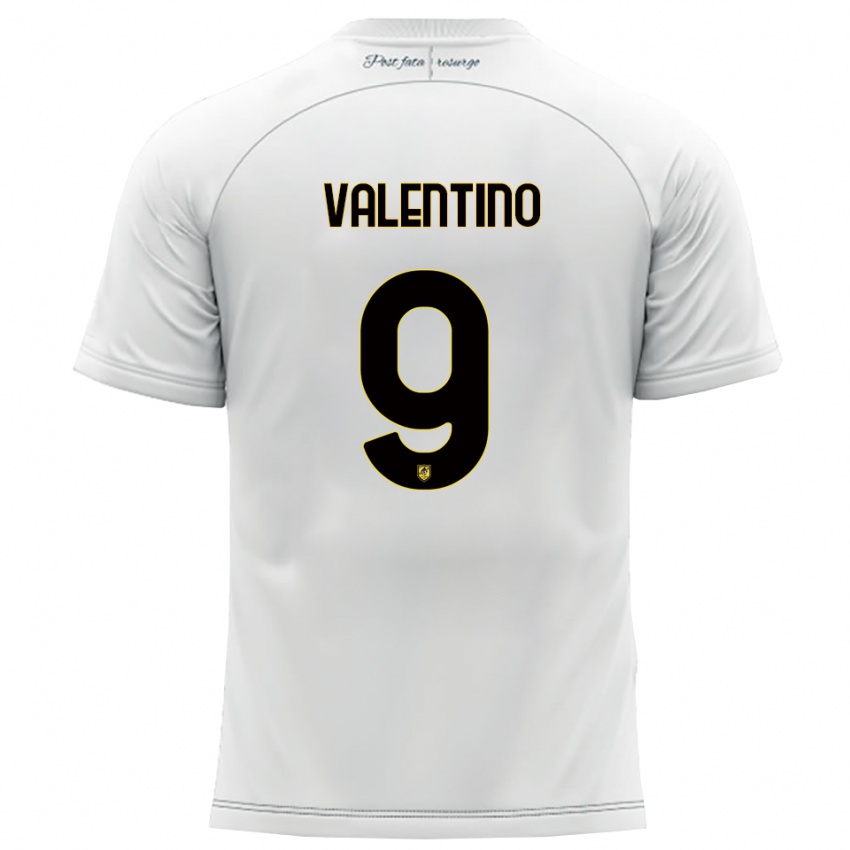 ילדים Antonio Valentino #9 לבן צהוב הרחק ג'רזי 2025/26 חולצה קצרה