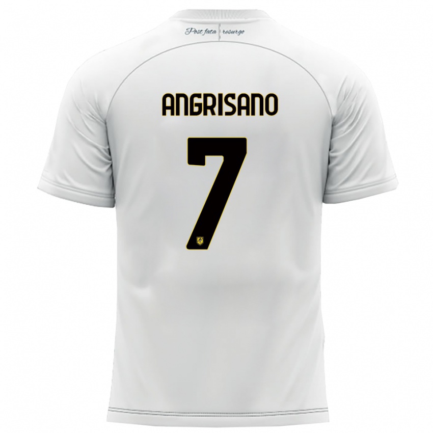 ילדים Cosimo Angrisano #7 לבן צהוב הרחק ג'רזי 2025/26 חולצה קצרה