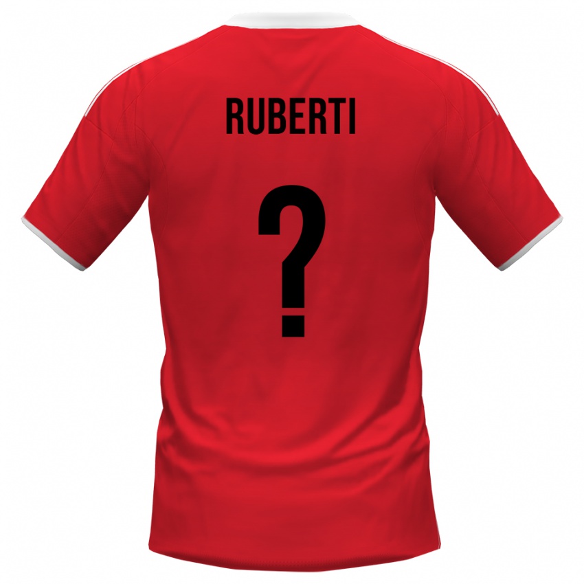 ילדים Niccolò Ruberti #0 אדום לבן הרחק ג'רזי 2025/26 חולצה קצרה