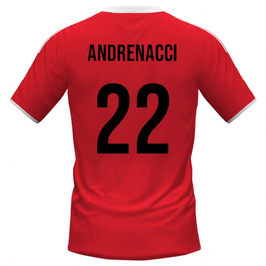 ילדים לורנצו אנדרנצ'י #22 אדום לבן הרחק ג'רזי 2025/26 חולצה קצרה