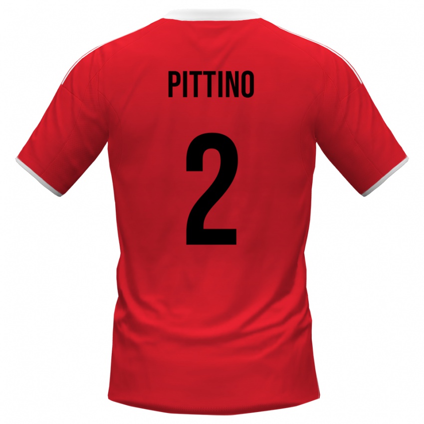 ילדים טומאסו פיטינו #2 אדום לבן הרחק ג'רזי 2025/26 חולצה קצרה