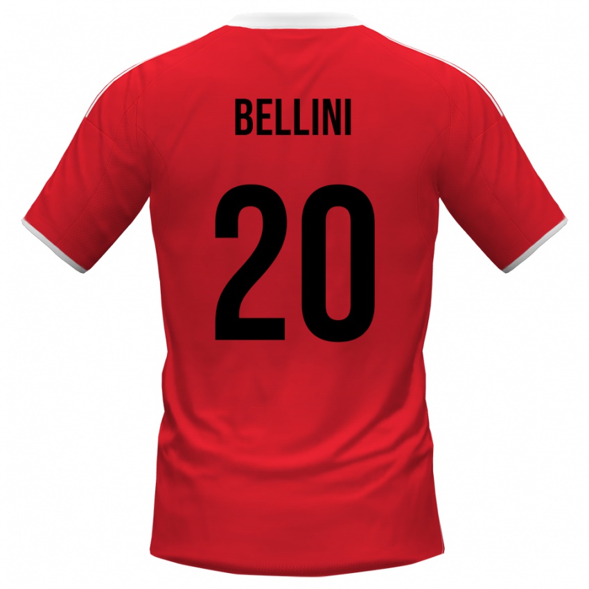 ילדים מתיה בליני #20 אדום לבן הרחק ג'רזי 2025/26 חולצה קצרה