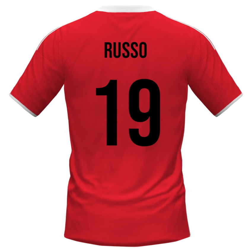 ילדים Marcello Russo #19 אדום לבן הרחק ג'רזי 2025/26 חולצה קצרה