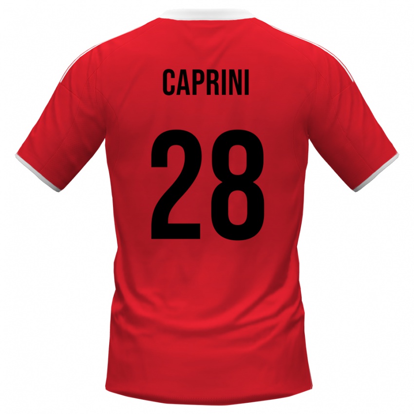 ילדים מאט דניאל קפריני #28 אדום לבן הרחק ג'רזי 2025/26 חולצה קצרה