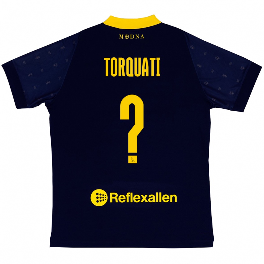 ילדים Alessandro Torquati #0 כחול נייבי צהוב הרחק ג'רזי 2025/26 חולצה קצרה