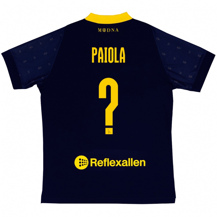 ילדים Andrea Paiola #0 כחול נייבי צהוב הרחק ג'רזי 2025/26 חולצה קצרה