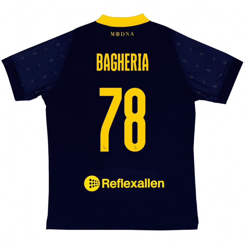 ילדים Fabrizio Bagheria #78 כחול נייבי צהוב הרחק ג'רזי 2025/26 חולצה קצרה