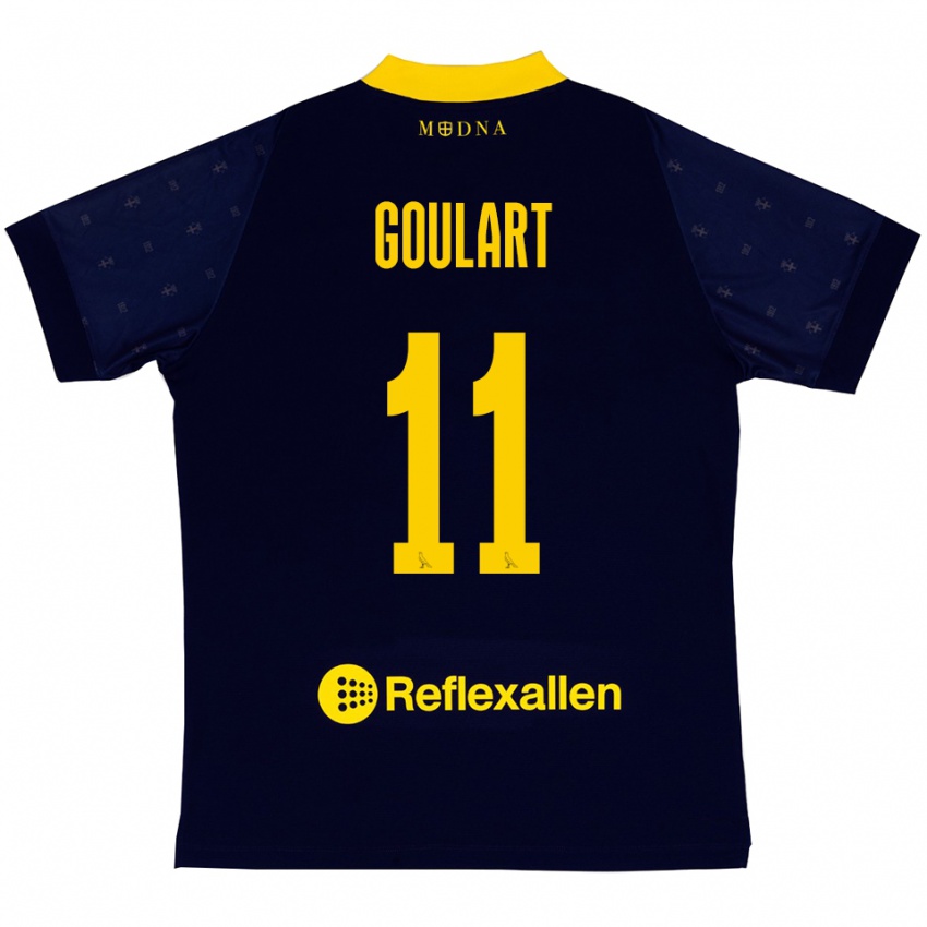 ילדים Yago Goulart #11 כחול נייבי צהוב הרחק ג'רזי 2025/26 חולצה קצרה