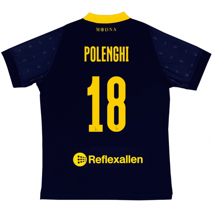 ילדים Damiano Polenghi #18 כחול נייבי צהוב הרחק ג'רזי 2025/26 חולצה קצרה