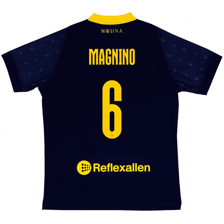 ילדים לוקה מאנינו #6 כחול נייבי צהוב הרחק ג'רזי 2025/26 חולצה קצרה