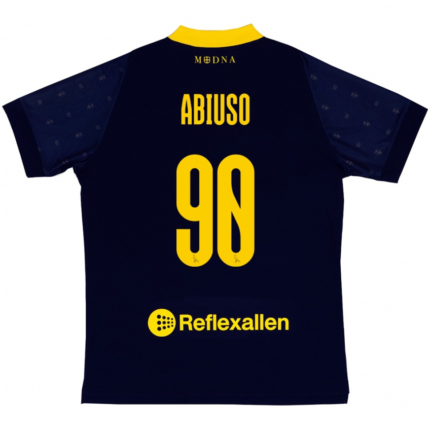 ילדים Fabio Abiuso #90 כחול נייבי צהוב הרחק ג'רזי 2025/26 חולצה קצרה