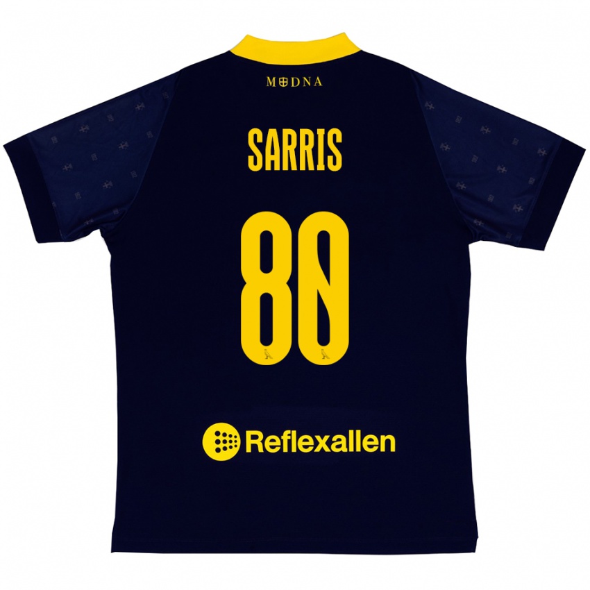 ילדים Ioannis Sarris #80 כחול נייבי צהוב הרחק ג'רזי 2025/26 חולצה קצרה