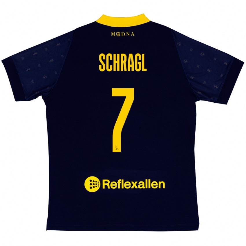 ילדים ג׳אקוב שראגל #7 כחול נייבי צהוב הרחק ג'רזי 2025/26 חולצה קצרה