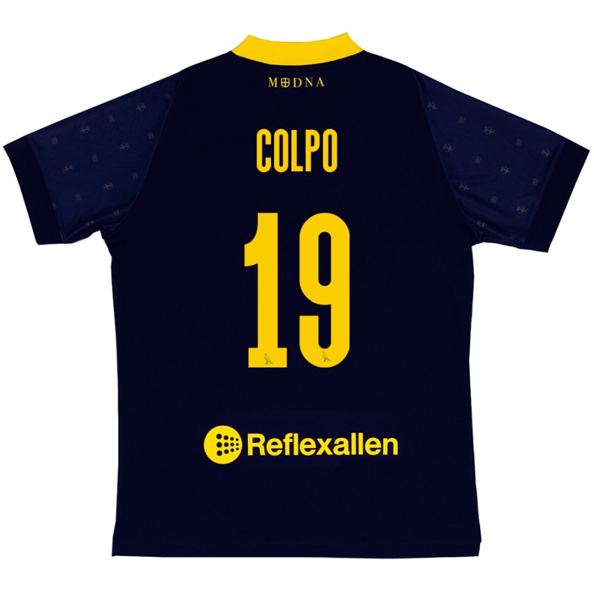 ילדים אדוארדו קולפו #19 כחול נייבי צהוב הרחק ג'רזי 2025/26 חולצה קצרה