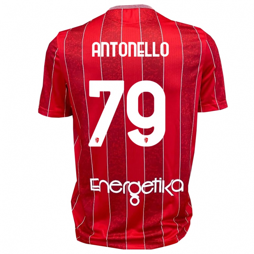 ילדים Andrea Antonello #79 אדום לבן הרחק ג'רזי 2025/26 חולצה קצרה