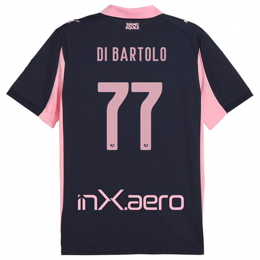 ילדים פרנצ'סקו די בארטולו #77 כחול נייבי ורוד הרחק ג'רזי 2025/26 חולצה קצרה