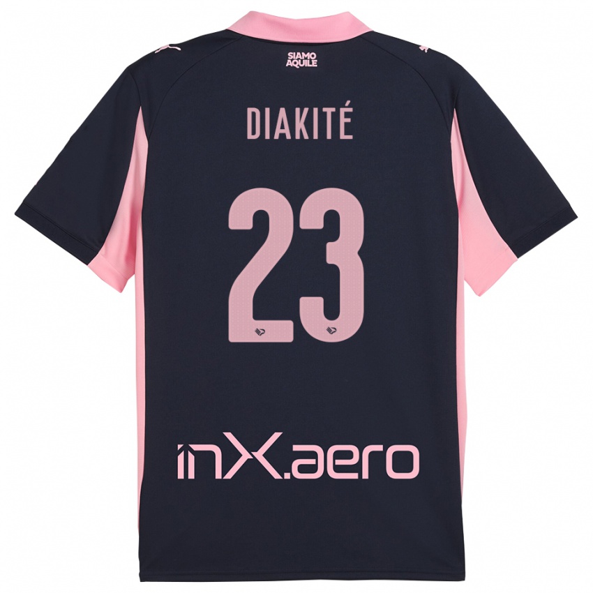 ילדים סלים דיאקיטה #23 כחול נייבי ורוד הרחק ג'רזי 2025/26 חולצה קצרה