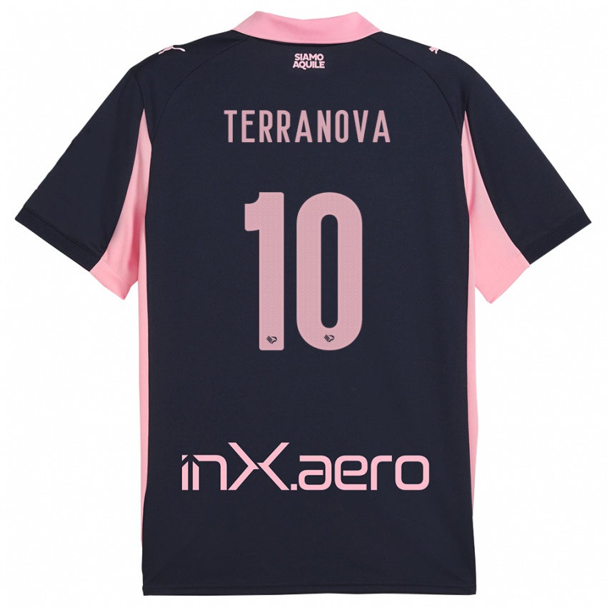 ילדים Mattia Terranova #10 כחול נייבי ורוד הרחק ג'רזי 2025/26 חולצה קצרה