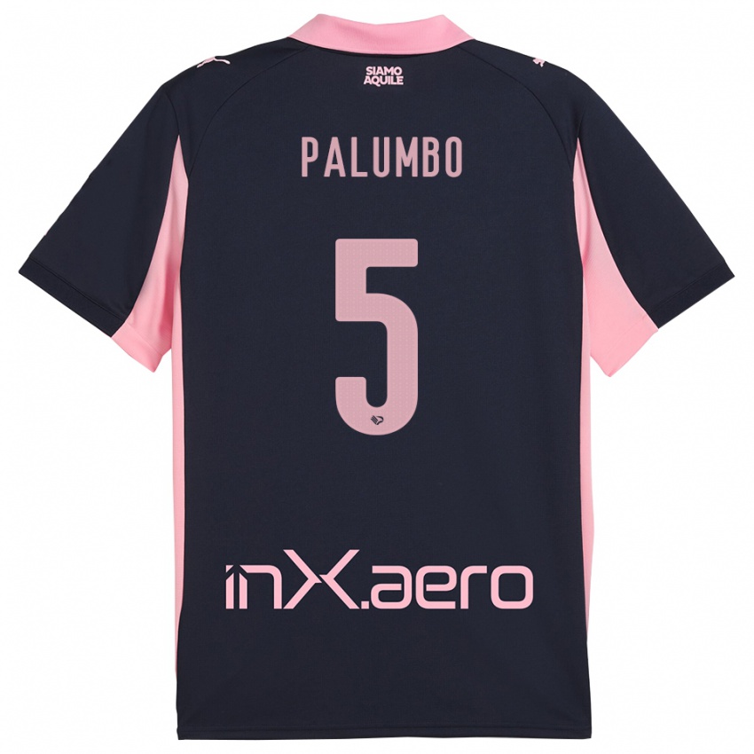 ילדים אנטוניו פאלומבו #5 כחול נייבי ורוד הרחק ג'רזי 2025/26 חולצה קצרה