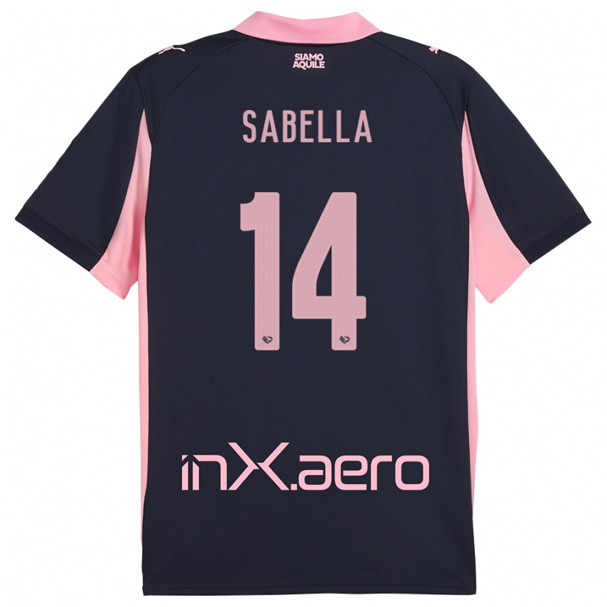 ילדים אלברטו סבלה #14 כחול נייבי ורוד הרחק ג'רזי 2025/26 חולצה קצרה