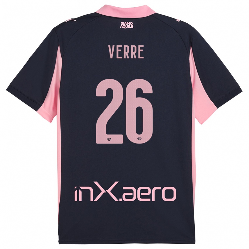 ילדים ואלריו ורה #26 כחול נייבי ורוד הרחק ג'רזי 2025/26 חולצה קצרה