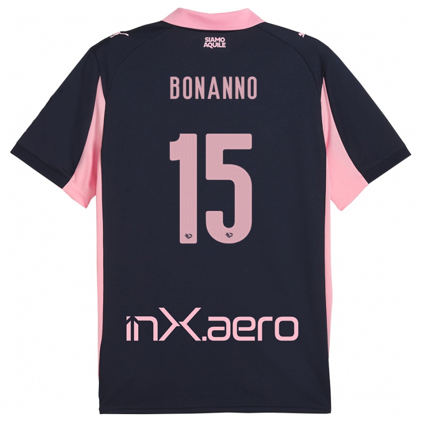 ילדים Simone Bonanno #15 כחול נייבי ורוד הרחק ג'רזי 2025/26 חולצה קצרה