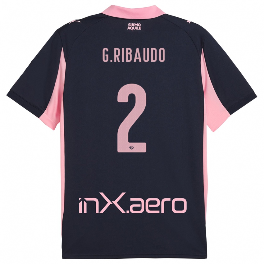 ילדים Giorgio Ribaudo #2 כחול נייבי ורוד הרחק ג'רזי 2025/26 חולצה קצרה