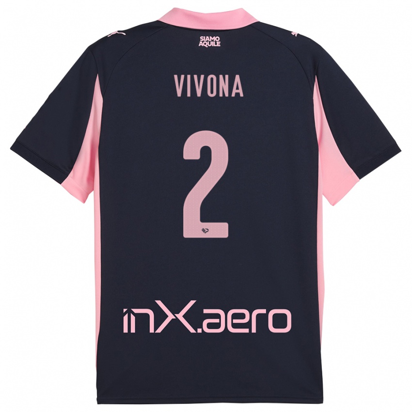 ילדים Samuele Vivona #2 כחול נייבי ורוד הרחק ג'רזי 2025/26 חולצה קצרה