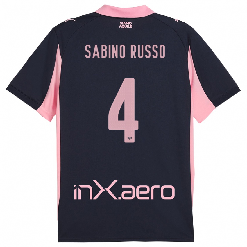 ילדים אלסנדרו סבינו רוסו #4 כחול נייבי ורוד הרחק ג'רזי 2025/26 חולצה קצרה