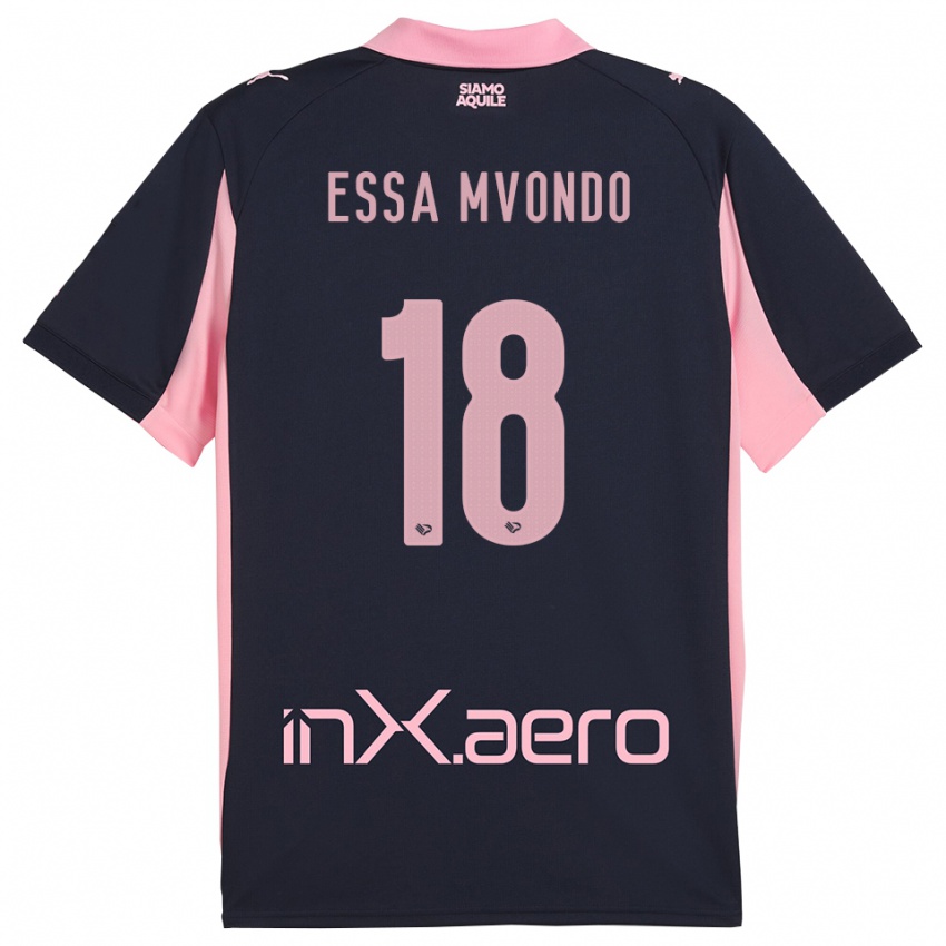 ילדים Troy Evans Essa Mvondo #18 כחול נייבי ורוד הרחק ג'רזי 2025/26 חולצה קצרה