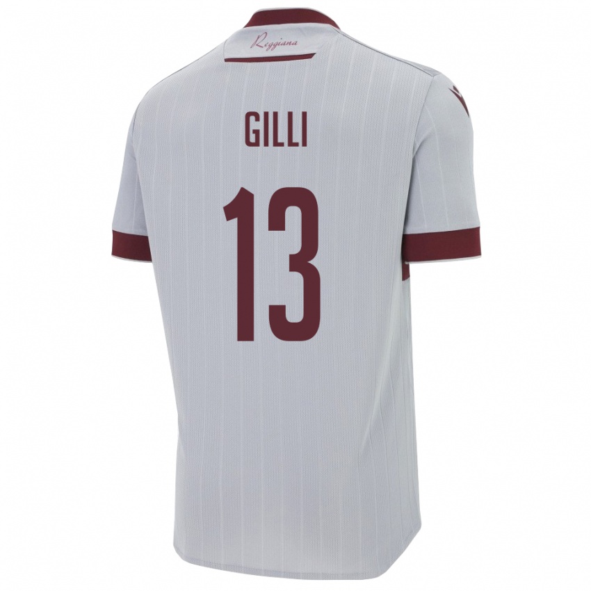 ילדים Alberto Gilli #13 בורגונדי לבן הרחק ג'רזי 2025/26 חולצה קצרה