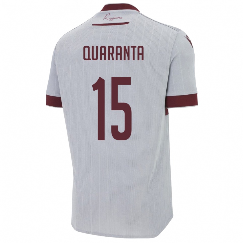 ילדים דנילו קווארנטה #15 בורגונדי לבן הרחק ג'רזי 2025/26 חולצה קצרה