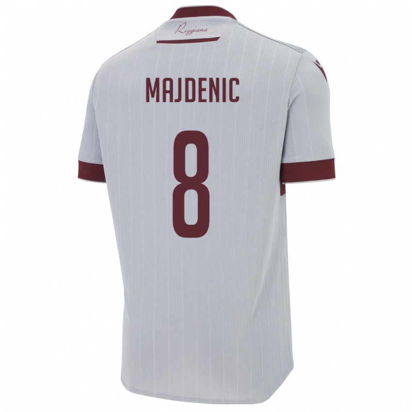 ילדים Fran Majdenic #8 בורגונדי לבן הרחק ג'רזי 2025/26 חולצה קצרה