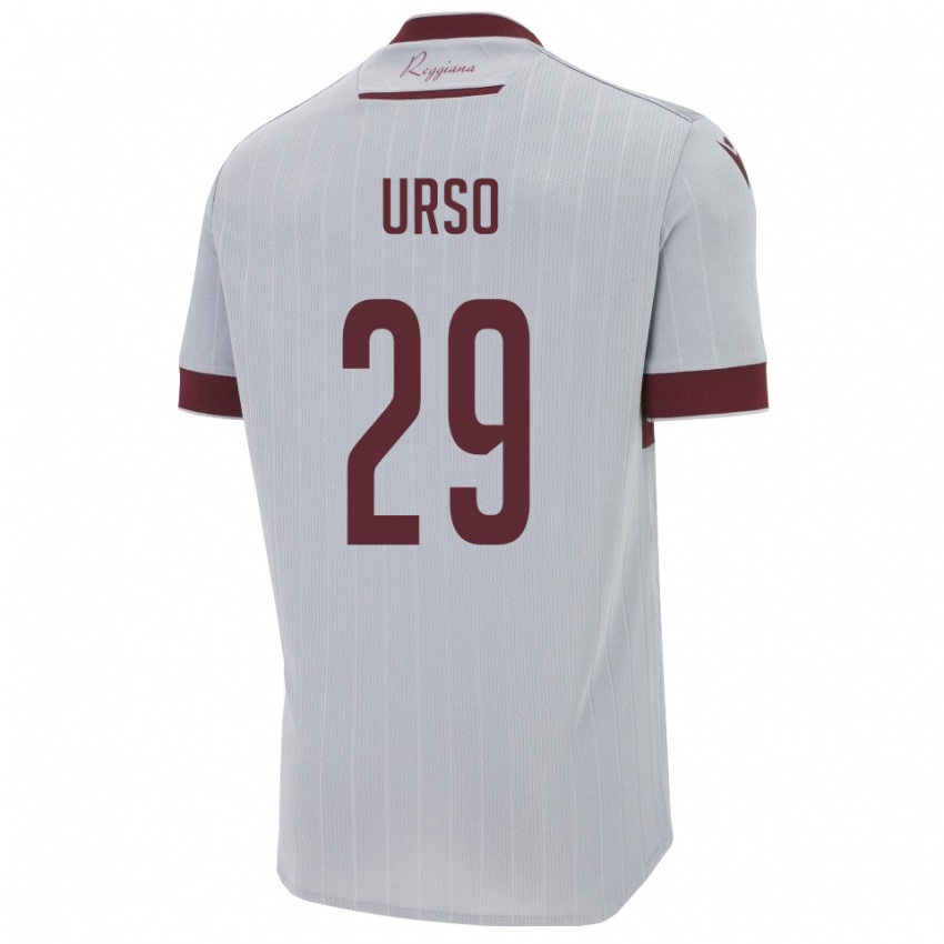 ילדים אוליבר אורסו #29 בורגונדי לבן הרחק ג'רזי 2025/26 חולצה קצרה
