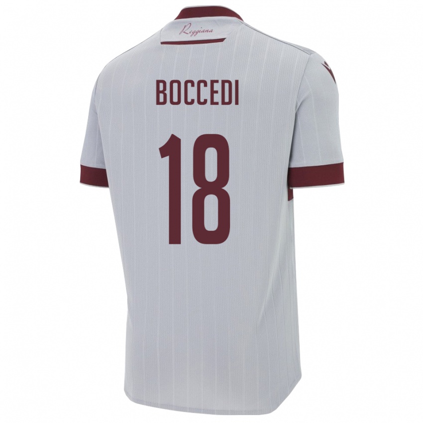 ילדים Alessandro Boccedi #18 בורגונדי לבן הרחק ג'רזי 2025/26 חולצה קצרה