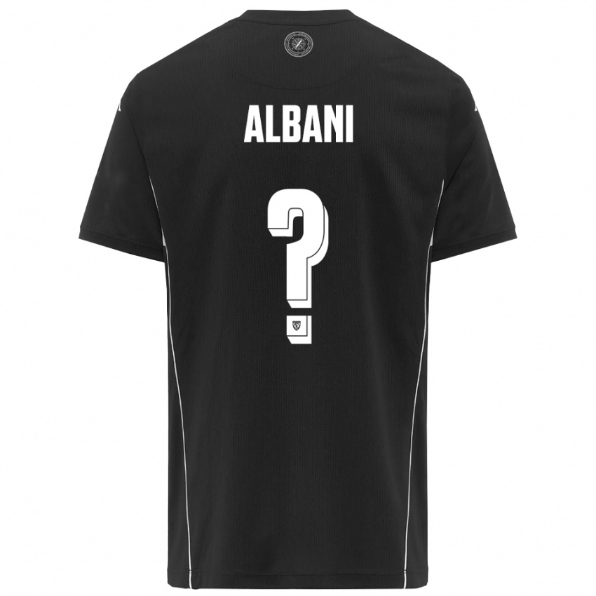 ילדים Fabio Albani #0 שחור לבן הרחק ג'רזי 2025/26 חולצה קצרה